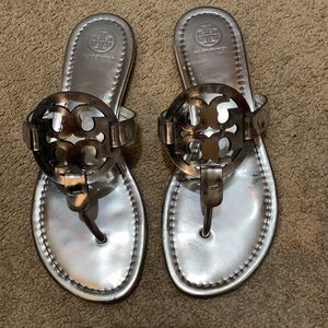 Tory Burch Silver Miller Sandal 7.5